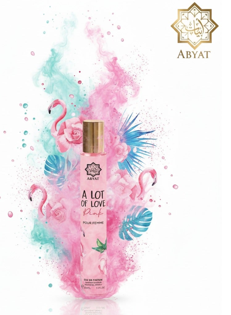 ABYAT A Lot of Love Pink Pour Femme Eau De Parfum – Sweet Floral Fruity Long Lasting Fragrance for Women 33ml (Pink & Gold) - Image 2