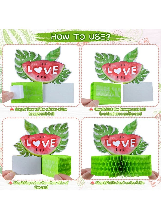 Tinlade 9 Pcs Watermelon Honeycomb Centerpiece Watermelon Party Decorations Summer Fruit Supplies Watermelon Party Supplies 3D Watermelon Table Decorations For Baby Shower Summer Party Decorations Photo Props - Image 4