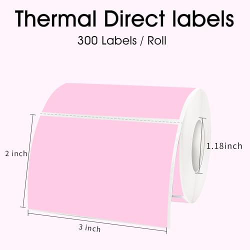STARLIBOO 3x2 inch Color Direct Thermal Label Stickers for Shipping, Barcode, Address, Compatible with Rollo Label Printer & Zebra Desktop Printers (Pink) - Image 2