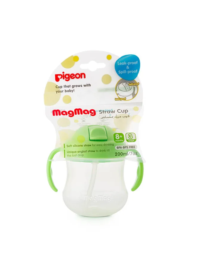pigeon Pigeonbmagmag Straw Cups Green 200Ml