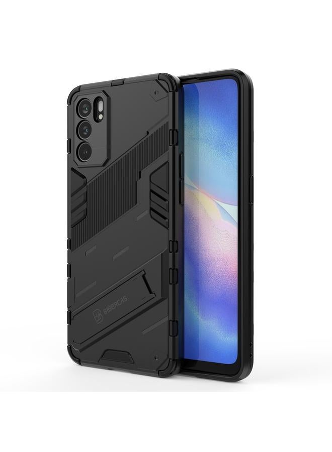 S-TOP Case For OPPO Reno6 5G Punk Armor 2 in 1 PC + TPU Shockproof Case with Invisible Holder - Image 1