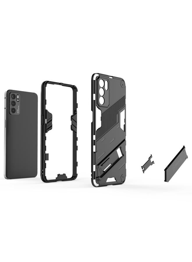 S-TOP Case For OPPO Reno6 5G Punk Armor 2 in 1 PC + TPU Shockproof Case with Invisible Holder - Image 3