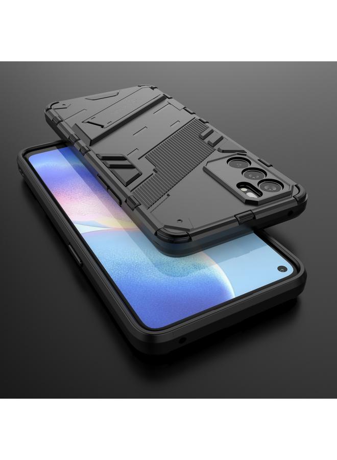 S-TOP Case For OPPO Reno6 5G Punk Armor 2 in 1 PC + TPU Shockproof Case with Invisible Holder - Image 5