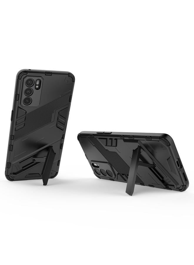 S-TOP Case For OPPO Reno6 5G Punk Armor 2 in 1 PC + TPU Shockproof Case with Invisible Holder - Image 4