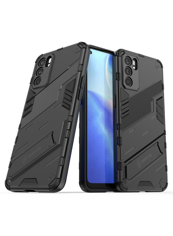 S-TOP Case For OPPO Reno6 5G Punk Armor 2 in 1 PC + TPU Shockproof Case with Invisible Holder - Image 2