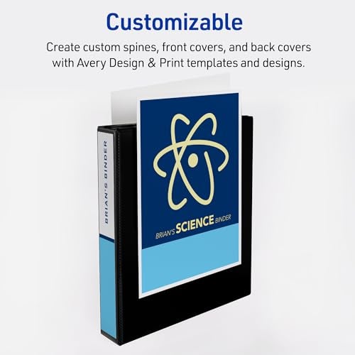 Avery Durable View 3 Ring Binders, 1.5 Inch Slant Rings, 375-Sheet Capacity, DuraHinge, 2.1 Inch Wide Spine, Customizable Clear Covers and Spine, 1 Blue Binder (17024) - Image 5