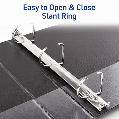 Avery Durable View 3 Ring Binders, 1.5 Inch Slant Rings, 375-Sheet Capacity, DuraHinge, 2.1 Inch Wide Spine, Customizable Clear Covers and Spine, 1 Blue Binder (17024) - Image 3