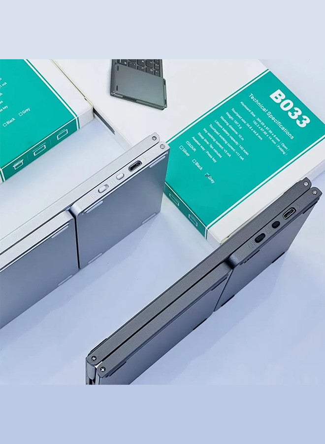 CATANES 2Packs Bluetooth Keyboard with Sensitive Touchpad, Multi Devices, Pocket-Sized Tri-Folding Rechargeable Wireless Portable Keyboard for iPhone, iPad, Smartphone,Laptop Tablet B033 - Image 2