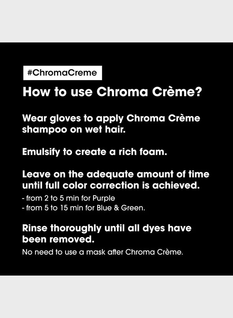L'Oréal Professionnel Chroma Creme Purple Pigmented Shampoo - For Neutralizing Blonde Hair