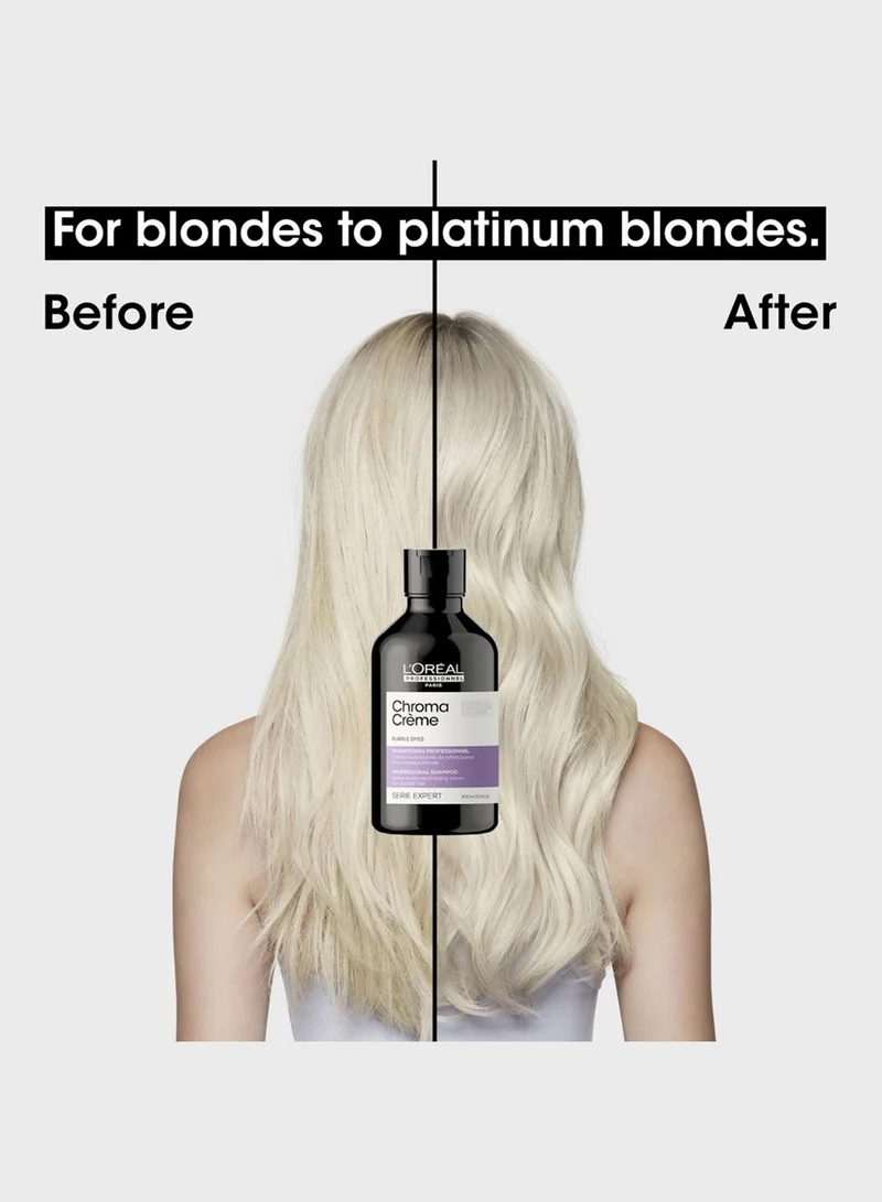 L'Oréal Professionnel Chroma Creme Purple Pigmented Shampoo - For Neutralizing Blonde Hair