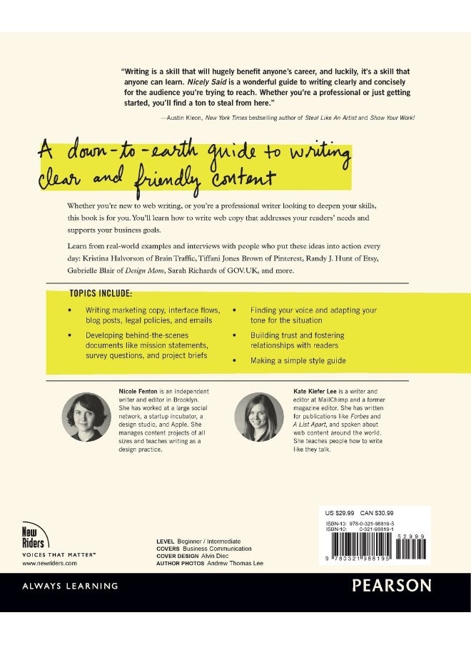 Nicely Said: Writing for the Web with Style and Purpose