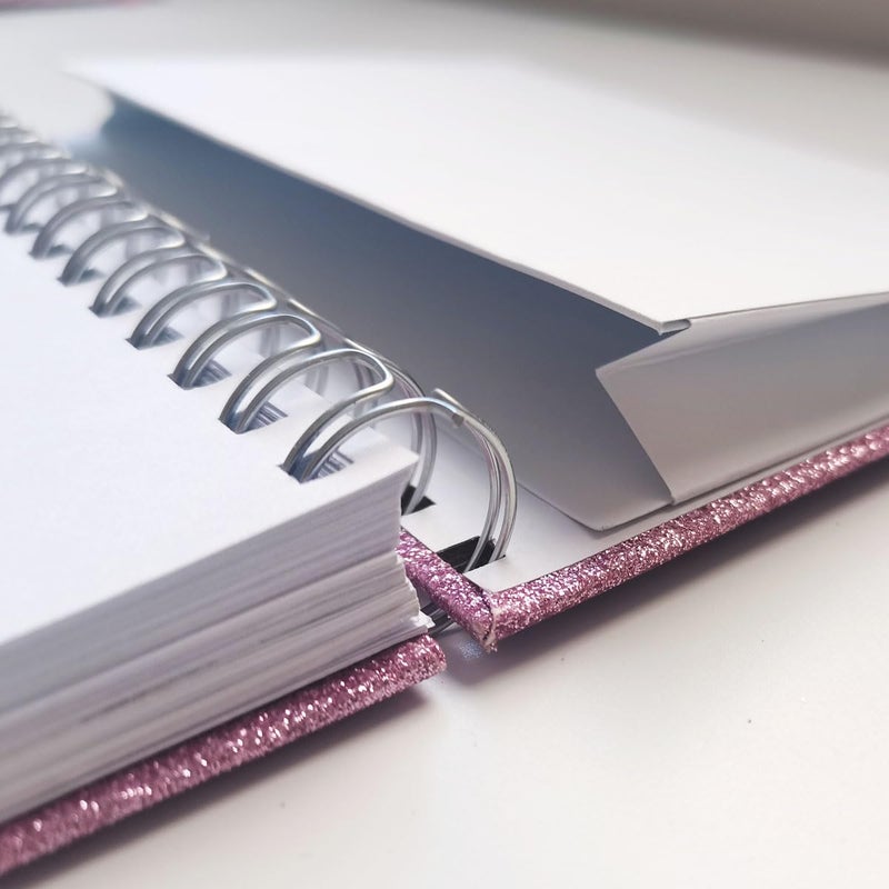 TWINKLE Spiral Notebook, Glittery Pink Journal Notebook, 2Pack Hardcover Journals for note taking, Thick Paper, 180 Pages, 8.2â€ x 6â€ - Image 4