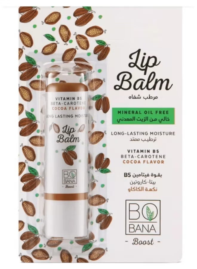 BOBANA Cocoa Lip Balm for Dry & Chapped Lips - Long-Lasting Moisture with Vitamin B5 & Shea Butter
