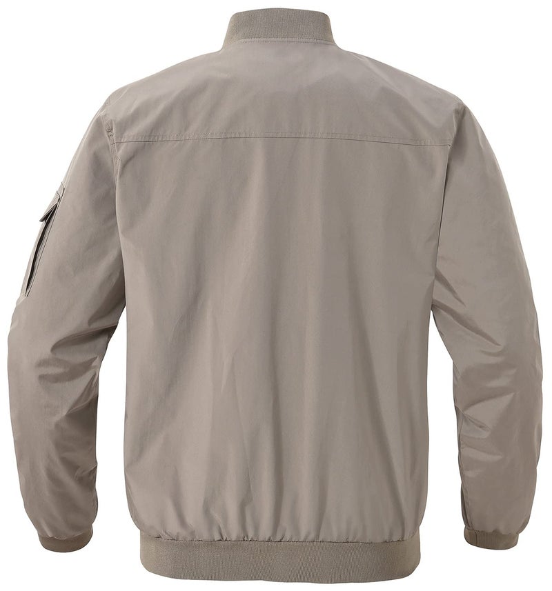 Gopune Men's Lightweight Bomber Jacket Outdoor Baseball Windbreaker Fashion Jacket Khaki,L - Image 2