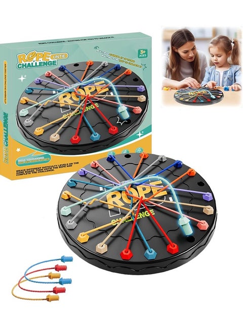 Rope Untangling Board Game, Twisted Rope Puzzle, Strategic Tabletop Game, Perfect for Parent-Child Interaction, Stress Relief Toy, Parties and Travel