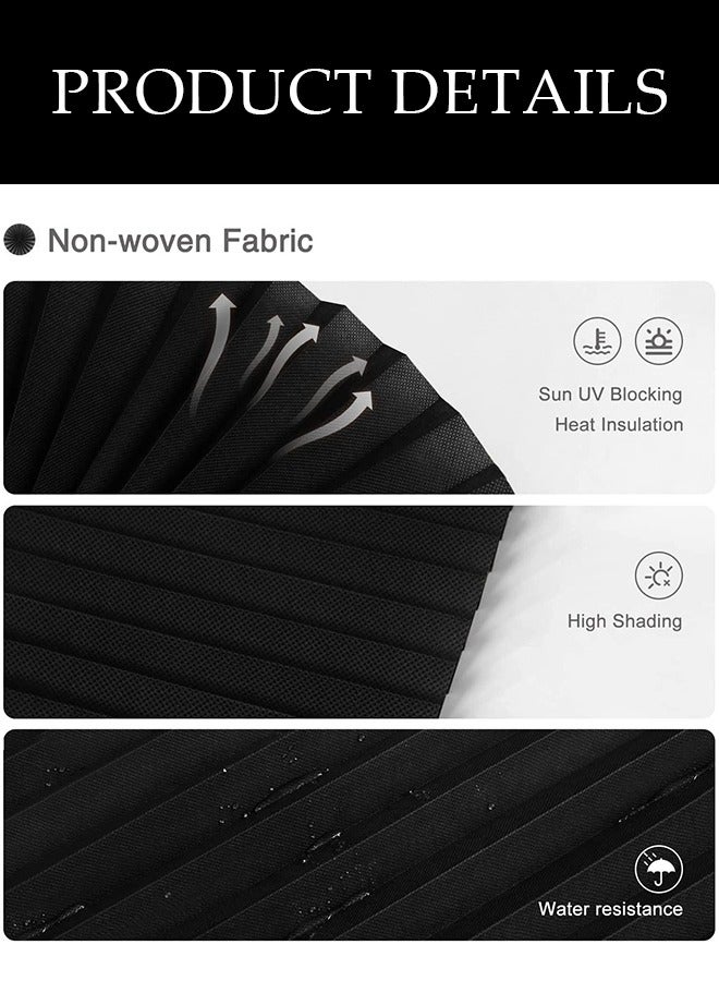 DUNISO Blackout Blind, self adhesive louver pleated curtain, portable non perforated semi blackout roller blind, suitable for bedrooms, kitchens, balconies, offices, bathrooms, 90 * 180cm, black  - Image 4