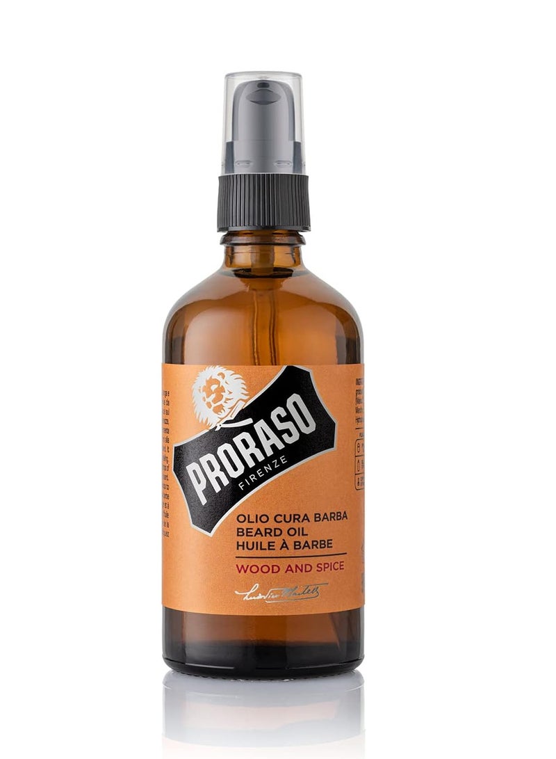 proraso Beard Oil Wood And Spice 100Ml - Image 1