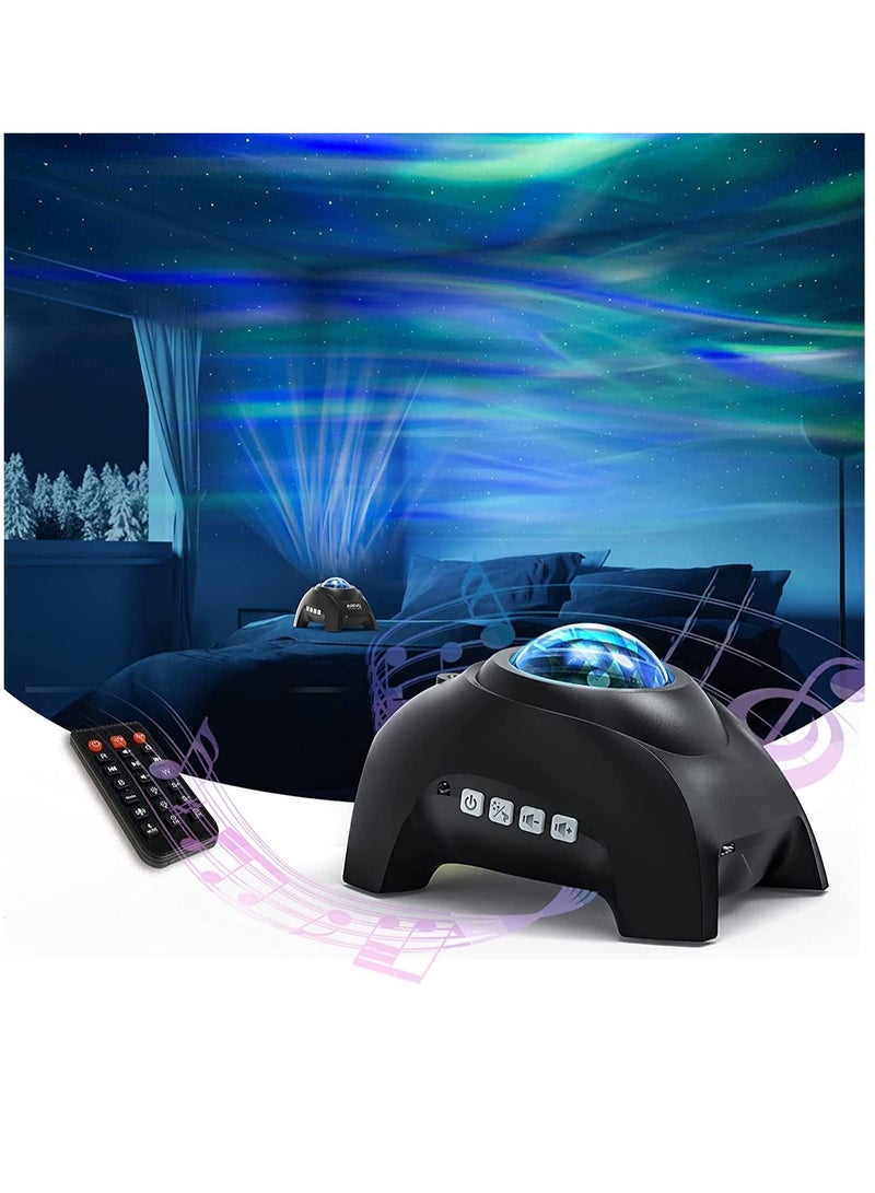 Arabest Aurora Star Sky Projector Lamp with Bluetooth Music Speaker LED Night Light for Room Decor Black - Image 1