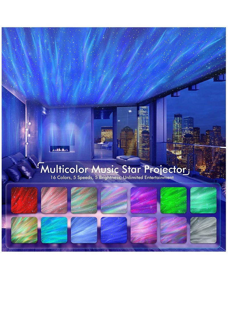 Arabest Aurora Star Sky Projector Lamp with Bluetooth Music Speaker LED Night Light for Room Decor Black - Image 2