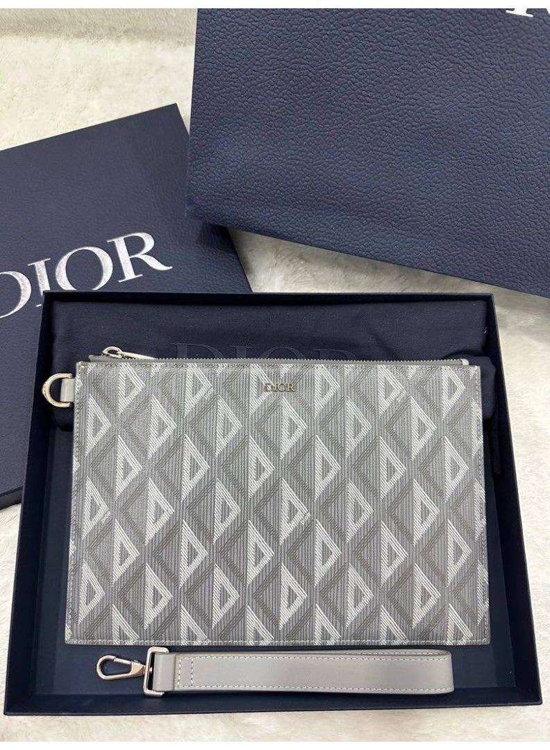 DIOR women's CD Diamond Canvas Pouch with Wristlet - Dior Grey - Image 2
