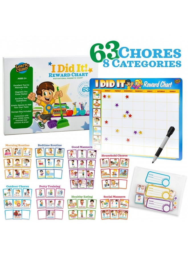 Kids Behavior Reward Chart - 63 Chores As Potty Train, And More. “Thick Magnetic” Responsibility Chart Board/Tasks-For Multiple Kids - pzsku/Z274DE613477842F73015Z/45/_/1726644763/d769d9e5-a061-4dfe-991e-4f27d3f396c4