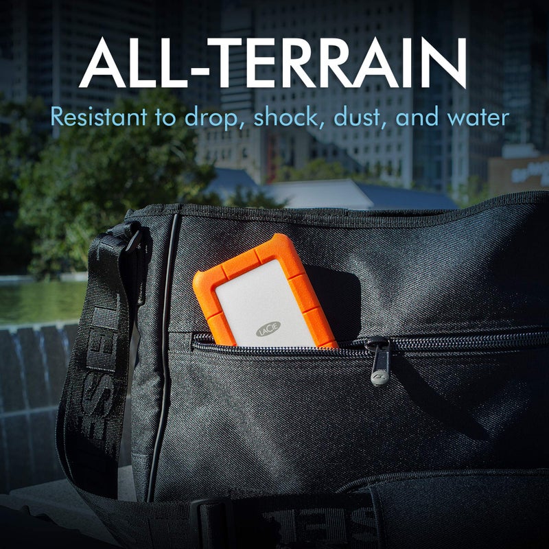 LaCie Rugged Secure 2TB External Hard Drive Portable HDD â€“ USB-C USB 3.0 Drop Shock Dust Rain Resistant Computer Desktop Workstation Laptop Hardware Encryption, 1 Month Adobe CC (STFR2000403) - Image 4