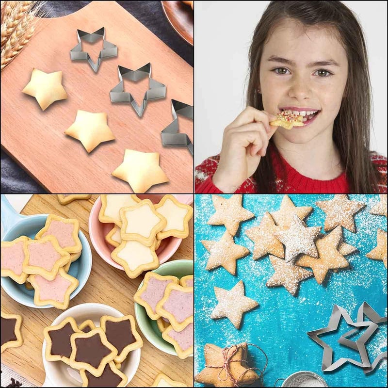 TTSAM 6 Pieces Star Cookie Cutters Set - Stainless Steel Five-Pointed Shaped Cutter, Biscuit Molds, Fondant Cake Cheese Cutter, Pastry Mold Bakeware Tools - Christmas Gifts (Assorted Sizes) - Image 2