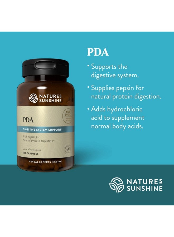 Nature's Sunshine Pda Combination 180 Capsules  Hydrochloric Acid And Pepsin Supplement That Helps Break Down Proteins In The Digestive Tract - Image 4