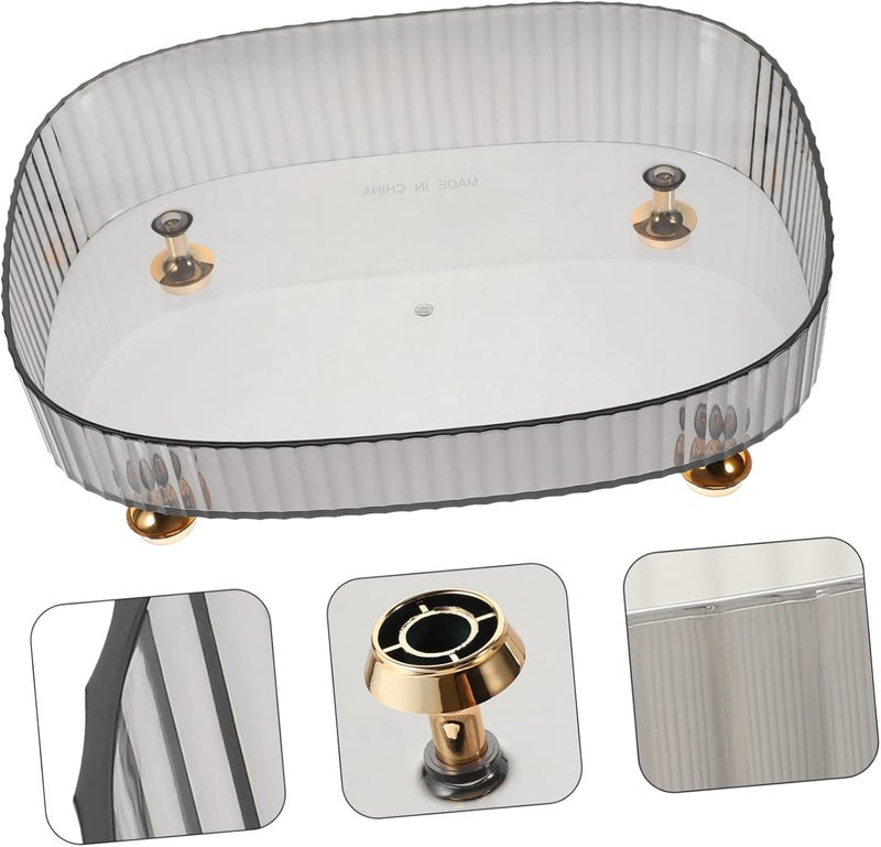 Multi Functional Storage Stand Bathroom Skincare Organizer Desktop Fruit Serving Tray Capacity Cosmetic Storage Bin Transparent Design for Sundries Makeup - Image 2