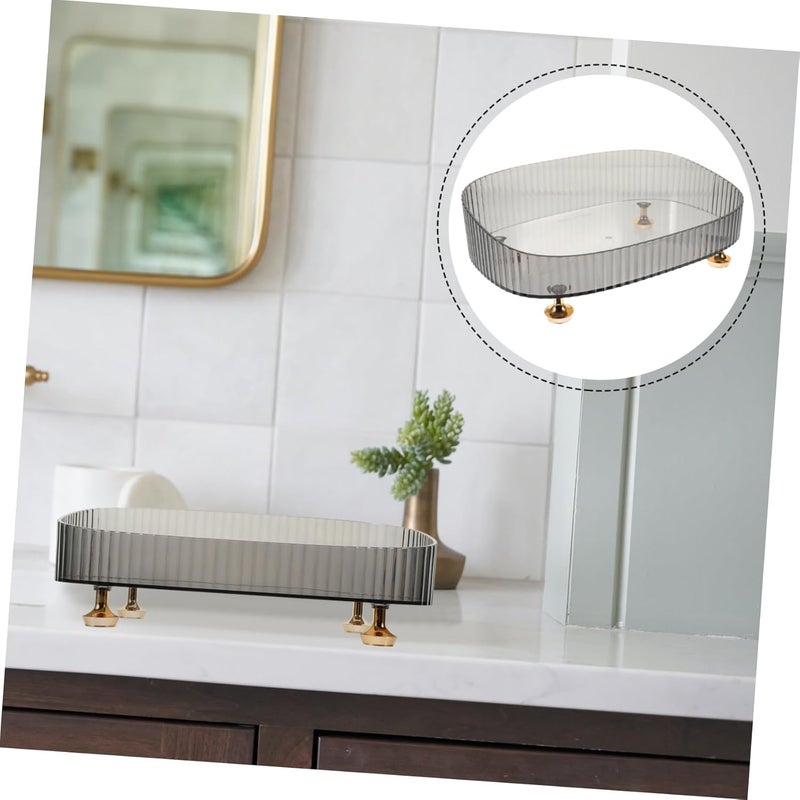 Multi Functional Storage Stand Bathroom Skincare Organizer Desktop Fruit Serving Tray Capacity Cosmetic Storage Bin Transparent Design for Sundries Makeup - Image 4