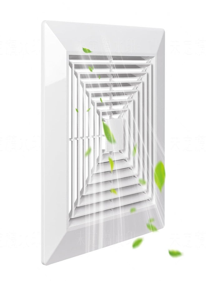PTLEVYN Bathroom exhaust fan Cover White plastic with spring grille Square Ceiling Ventilation cover Replace Exhaust Fan Cover Ceiling Exhaust Fan Accessories Quick disassembly design (1 Pc 12x12inch) - Image 1