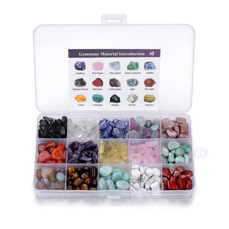 CrystalTears Assorted Healing Stones Crystals Bulk Tumbled Polished Stone Chips Natural Chakra Quartz Crystal Gemstones for Reiki Meditation Therapy Beginners Home Decor Christmas Gift - Image 1