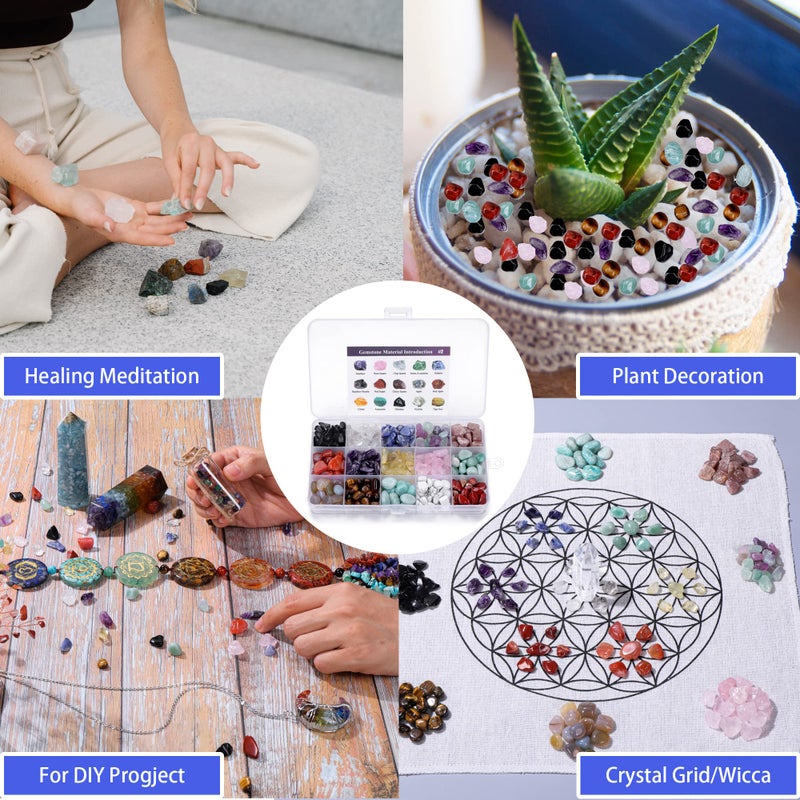 CrystalTears Assorted Healing Stones Crystals Bulk Tumbled Polished Stone Chips Natural Chakra Quartz Crystal Gemstones for Reiki Meditation Therapy Beginners Home Decor Christmas Gift - Image 4