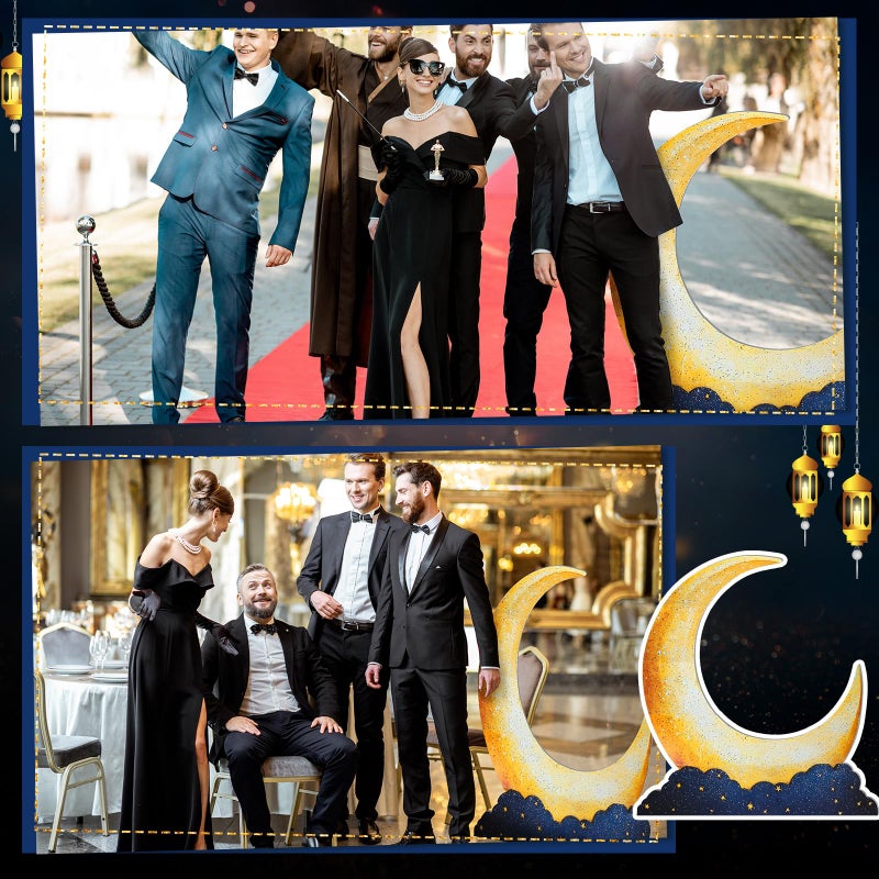 Leinuosen 5 Ft Moon Starry Night Party Decorations Crescent Moon Cardboard Stand up Cutout Large Life Size Twinkle Little Backdrop Prom Party Photo Prop Standup for Movie Night Birthday Homecomings - Image 5