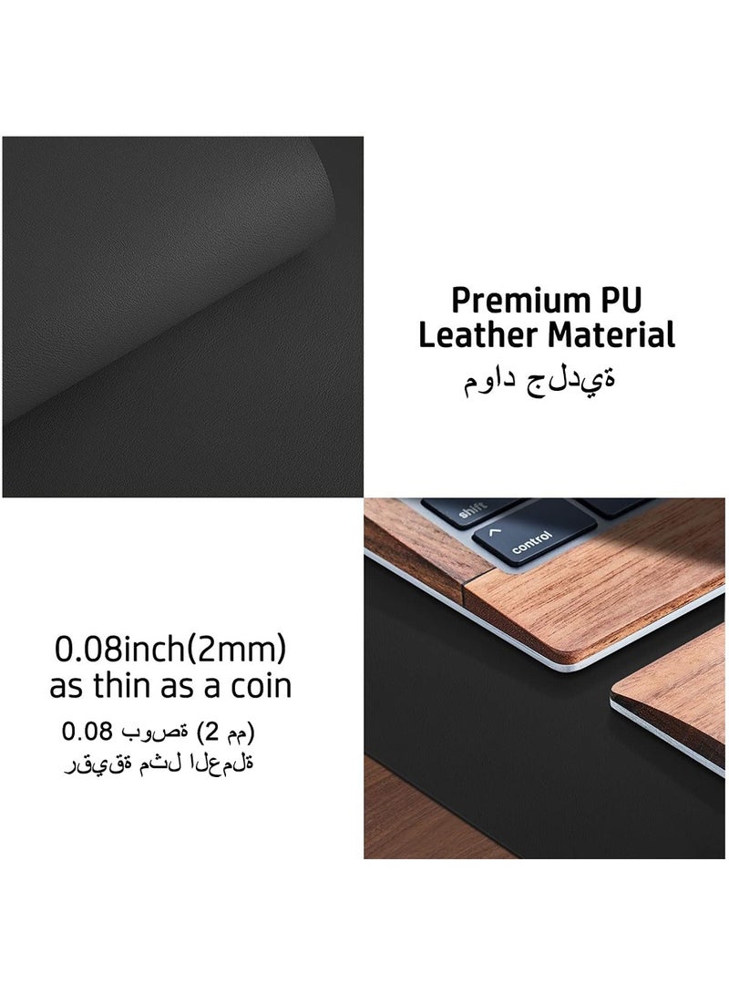 Leather Desk Pad Protector, Mouse Pad, Office Desk Mat, Non-Slip PU Leather Desk Blotter, Laptop Desk Pad, Waterproof Desk Writing Pad for Office and Home (800 * 400mm) Black  - Image 3