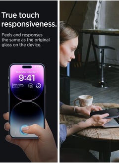 Spigen واقي شاشة Glastr Ez Fit Privacy لهاتف iPhone 14 Pro Max مصنوع من زجاج مقوى ممتاز مع تقنية Auto Align - عبوتان  - Image 4
