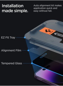 Spigen واقي شاشة Glastr Ez Fit Privacy لهاتف iPhone 14 Pro Max مصنوع من زجاج مقوى ممتاز مع تقنية Auto Align - عبوتان  - Image 5