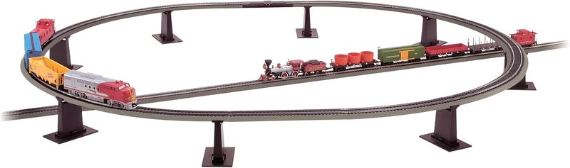 Bachmann Trains Snap-Fit E-Z Track 8 Piece Tall Pier Set - Nickel Silver Rail with Grey Roadbed - N Scale - Image 1