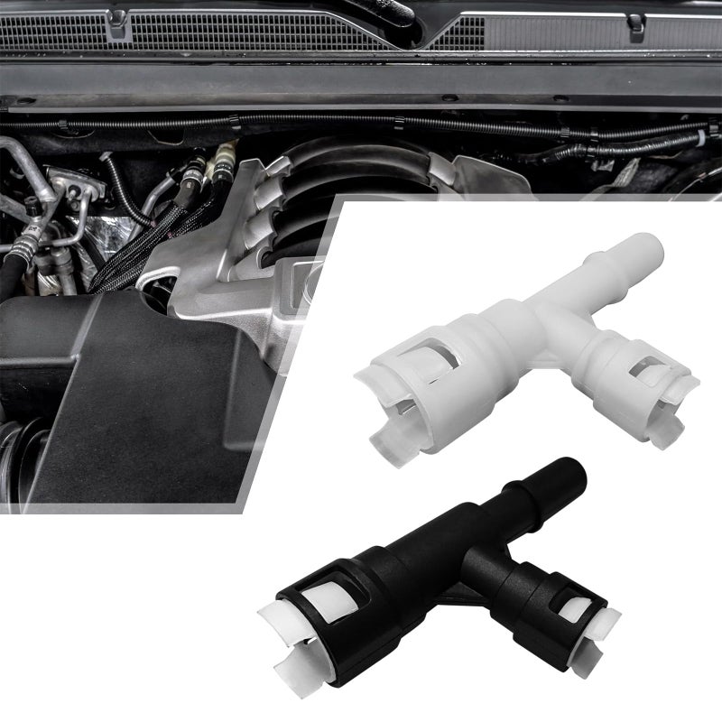 Hirificing 2PCS Car Heater Core Hose Fitting Connector 15055343 15055342 800413 800413CD Heater Coolant Hose Junction Pipe Joint Compatible with Select Cadillac Chevrolet GMCBlack White