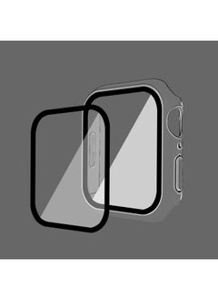 Suitable For Iwatch9 Watch Protective Shell PC Hard Shell Tempered Film Integrated Protective Cover 8/7/6 For Apple Watch Case-Color:Transparent-Exterior Dimension:45mm(7 Generations With Keys)