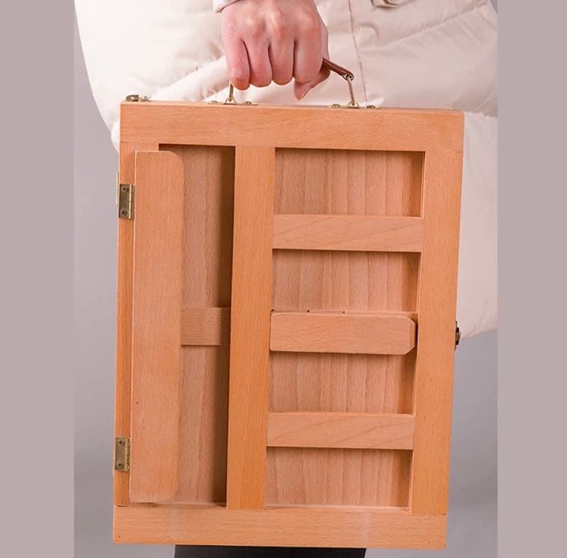 BUZZ COOL Artists Portable Tabletop Wooden Sketchbox Easel with Drawer | Holds Canvases | Art Supplies for Artist | Tabletop Easel for Drawing & Sketching | Foldable, with Storage - Image 2