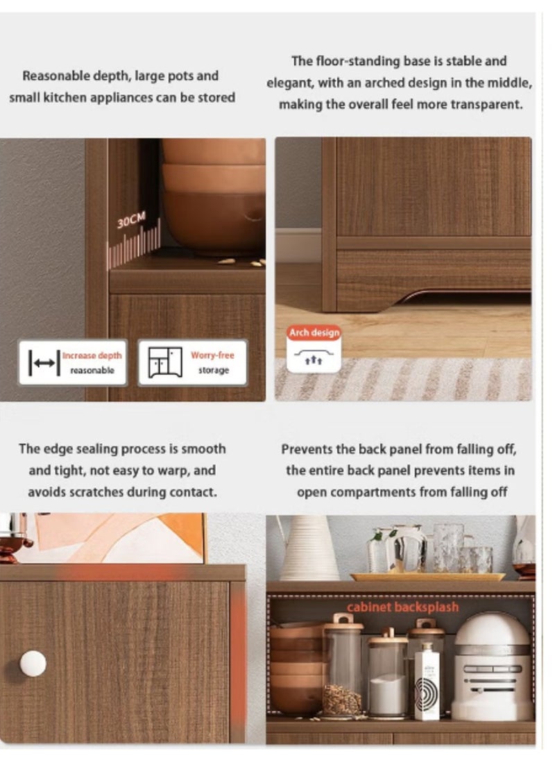 Coffee cabinet, large capacity coffee table, modern minimalist style home coffee corner, suitable for living room or office