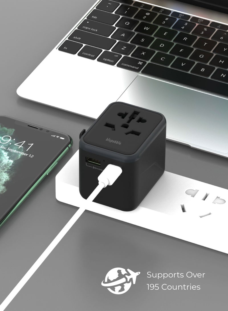 blupebble Passport Three World Travel Adapter | Fast Charging with USB-C & USB-A Ports | Universal Plug for EU/UK/US/AU – Compact Charger for Phones, Tablets & Devices - Image 5