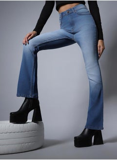 HIGH STAR High Rise Faded Bootcut Jeans by Styli  - Image 5