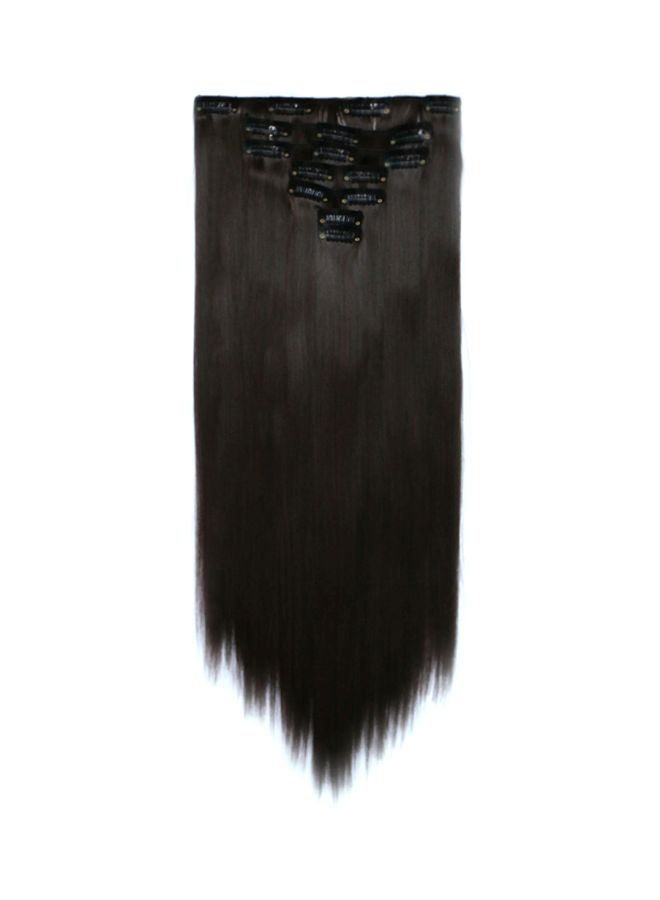 مجموعة وصلات شعر مفرود وطويل بمشبك تثبيت مكونة من 7 قطع 4A/33 أسود