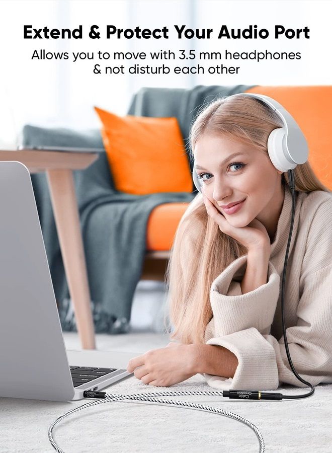 CableCreation كابل تمديد سماعة الرأس 3.5 مم، كابل صوت ستيريو من ذكر إلى أنثى 3.5 مم من CableCreation للهواتف وسماعات الرأس ومكبرات الصوت والأجهزة اللوحية وأجهزة الكمبيوتر الشخصية ومشغلات MP3 والمزيد، (10 أقدام/3 أمتار) - Image 2