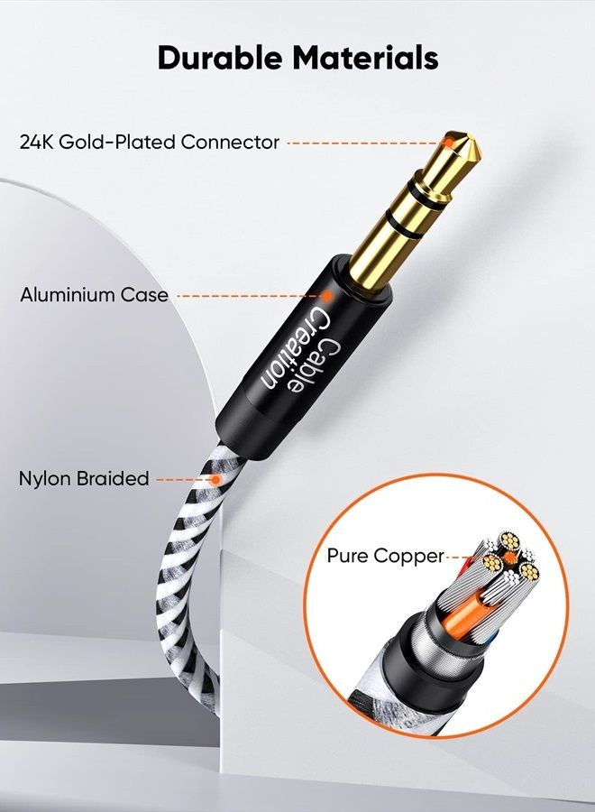 CableCreation كابل تمديد سماعة الرأس 3.5 مم، كابل صوت ستيريو من ذكر إلى أنثى 3.5 مم من CableCreation للهواتف وسماعات الرأس ومكبرات الصوت والأجهزة اللوحية وأجهزة الكمبيوتر الشخصية ومشغلات MP3 والمزيد، (10 أقدام/3 أمتار) - Image 4