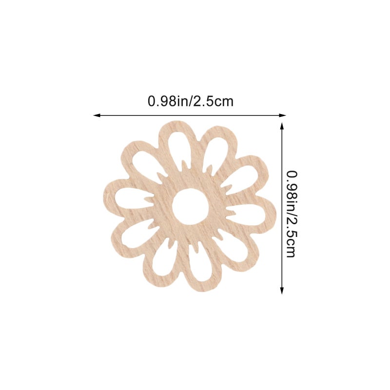 Amosfun Unfinished Wood Cutouts for Crafts, 100PCS Wooden Shapes with Butterfly Flower and Bird Designs, Natural Wood Pieces for DIY Crafts Painting, Party and Home Decoration - Image 2