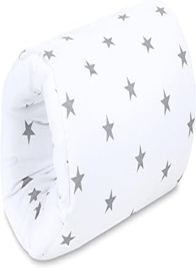 Nursing Pillow Small Nursing Muff Diameter 20 cm - Mini Baby Cotton Arm Pillow for Feeding Bottles on the Go Stars White 