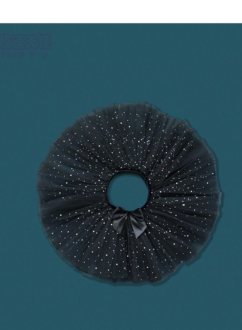 Loquat Tutu Skirt 50s Vintage Ballet Bubble Dance Skirts Tulle Tutu Skirt Costume for Cosplay Party Black  - Image 2
